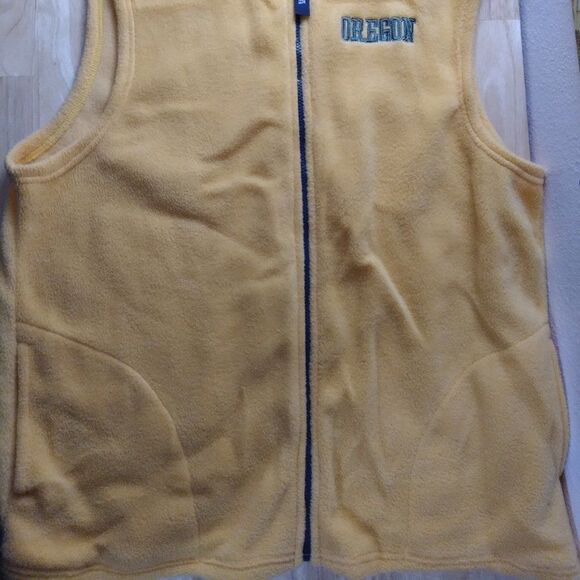 Vintage Oregon Ducks Logo Zipper Fleece Vest - Picture 3 of 7